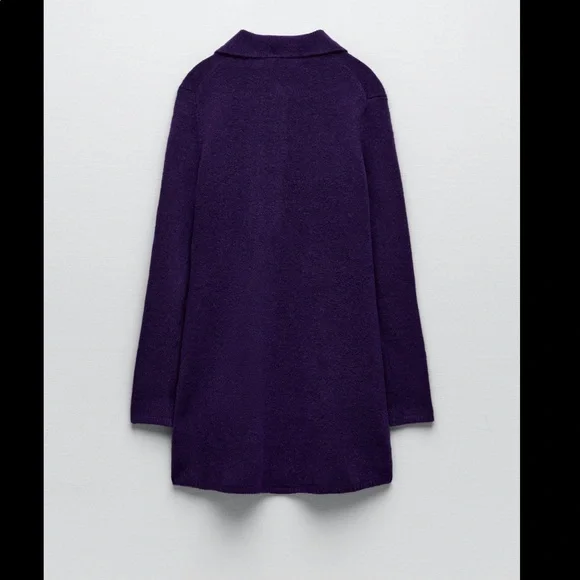 Zara Buttoned knit polo dress purple Size Small - Picture 5 of 6